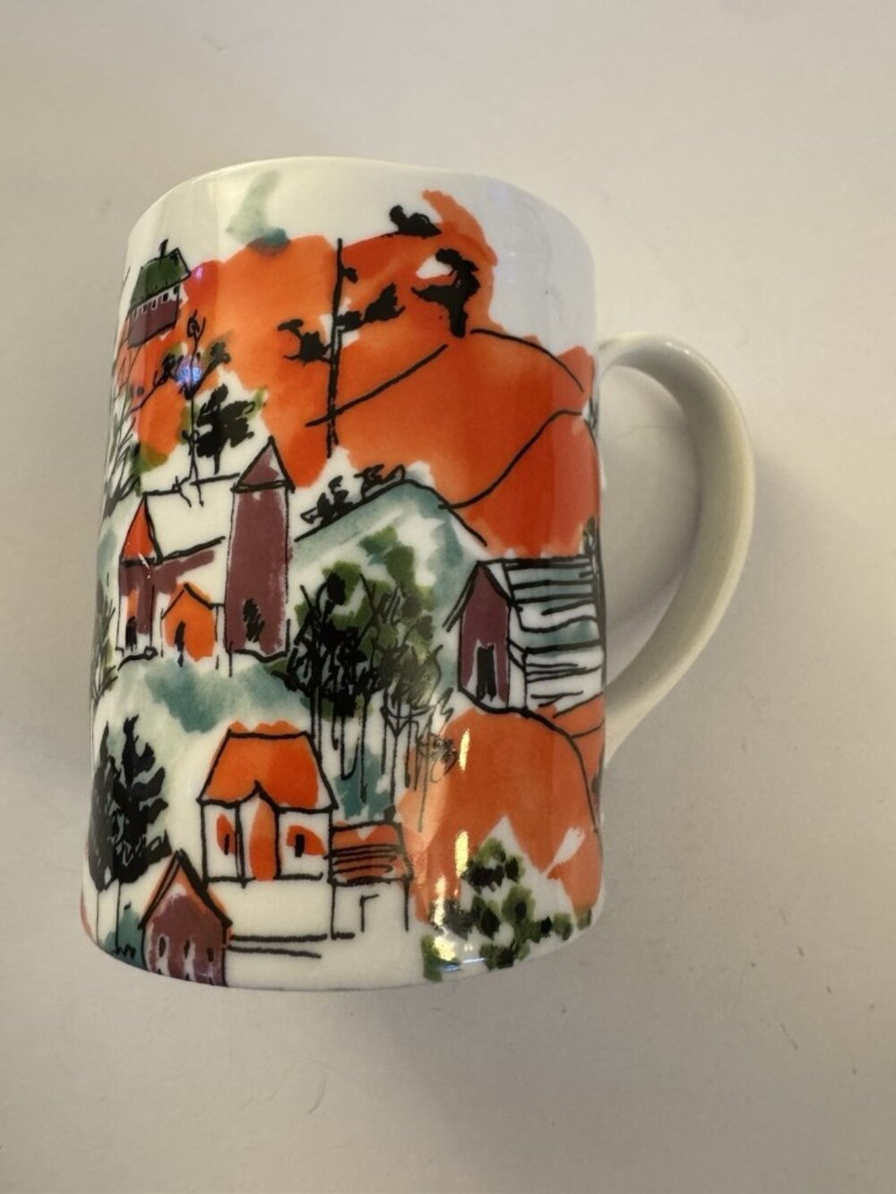 Anthropologie We Love Vera Neumann Art Village House Mug 12oz Colorful Cup CS6